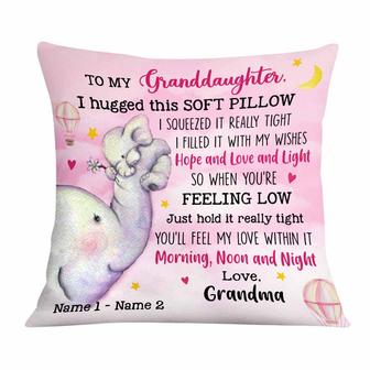 Personalized Elephant Mom Grandma Daughter Granddaughter Son Grandson Hug This Pillow - Thegiftio