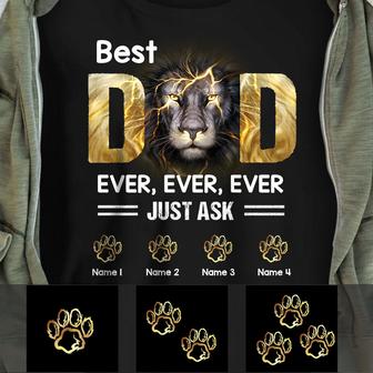 Personalized Dad Grandpa Lion T Shirt - Thegiftio UK