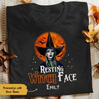 Personalized Resting Witch Face Halloween T Shirt - Thegiftio UK