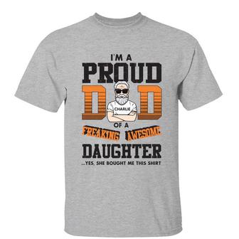 Proud Dad Of Awesome Daughter Custom T-Shirt - Gift for Dad - Thegiftio UK