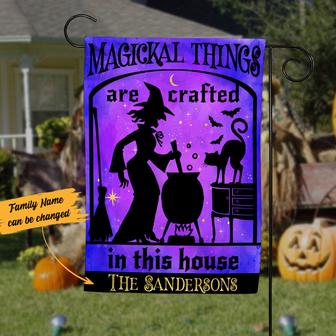 Personalized Halloween Witch Garden Flag for Home - Thegiftio UK