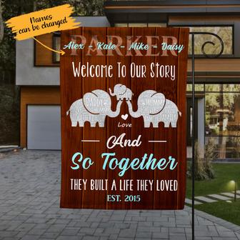 Personalized Garden Flag for Elephant Family Lovers - Thegiftio UK