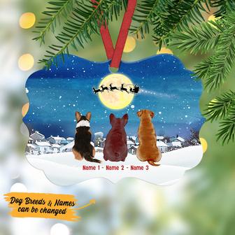 Personalized Dog Watching Santa Benelux Ornament - Thegiftio UK