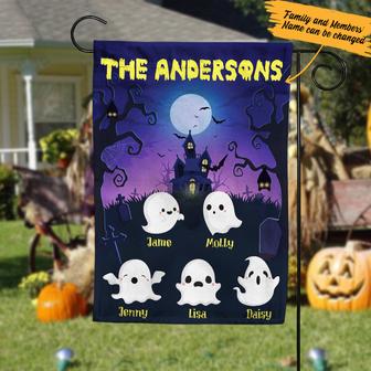 Personalized Halloween Ghoul Family Garden Flag - Thegiftio UK