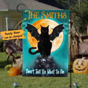 Personalized Black Cat Halloween Garden Flag for Cat Lovers - Thegiftio UK