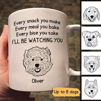 Dog Head Outline Will Be Watching You Custom Mug - Thegiftio UK