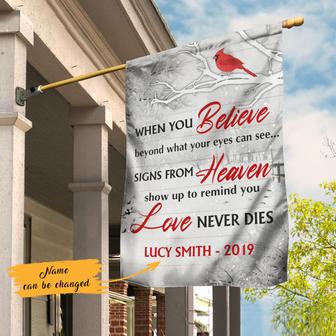 Personalized Memorial Cardinal Flag for Garden - Thegiftio UK