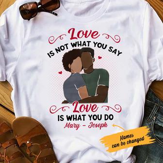 Personalized BWA Couple Love Is T Shirt - Thegiftio UK