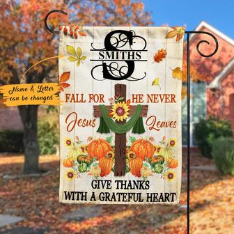 Personalized Thankful Fall Garden Flag for Home - Thegiftio UK