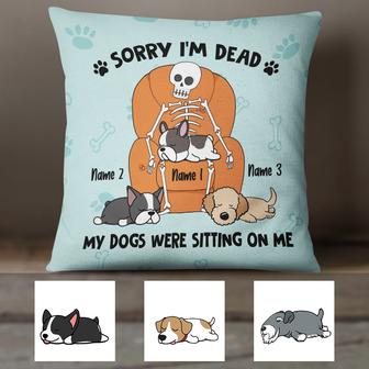 Personalized Dog Sitting On Me Pillow - Thegiftio UK