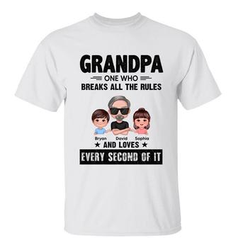 Grandpa Breaks The Rules Custom T-Shirt - Father's Day Gift - Thegiftio UK