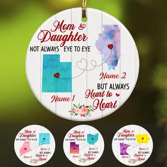 Personalized Heart To Heart Long Distance Watercolor Ornament SB2414 30O34 - Thegiftio UK