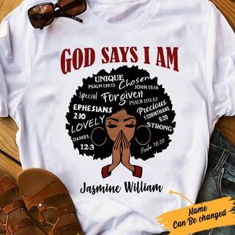 Personalized God Says BWA T Shirt - Thegiftio UK