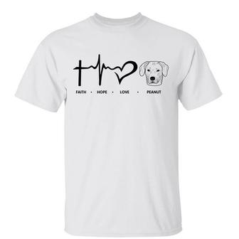 Faith Hope Love Dog Head Outline Custom T-Shirt - Thegiftio UK