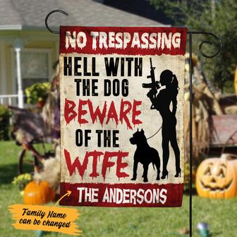 Personalized No Trespassing Halloween Garden Flag - Thegiftio UK