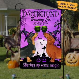 Personalized Dachshund Brewing Company Halloween Flag - Thegiftio UK