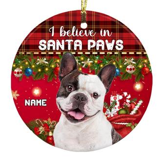 Personalized Dog Cat Christmas Photo Circle Ornament - Thegiftio UK