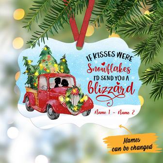 Personalized Couple Red Truck Gifts, If Kisses Were Snowflakes I'd Send You A Blizzard Winter Christmas Christmas Benelux Ornament - Thegiftio UK