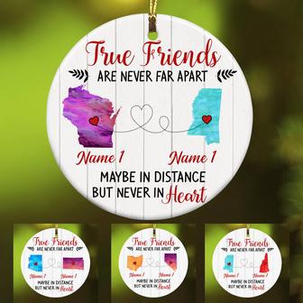 Personalized True Friends Long Distance Watercolor Ornament SB2420 30O34 - Thegiftio UK