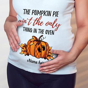 Personalized Fall Pumpkin Pie Pregnancy T Shirt - Thegiftio UK