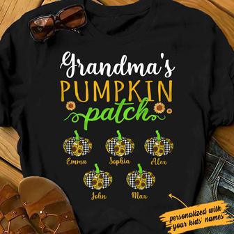 Personalized Grandma's Pumpkin Patch Fall Halloween T Shirt - Thegiftio UK