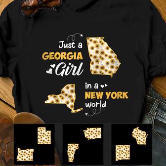 Personalized Just A Girl Sunflower Born And Live T Shirt - Thegiftio UK