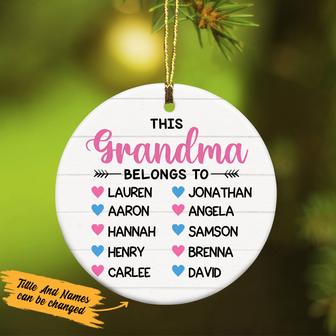 Personalized This Grandma Belongs To Hearts Ornament - Thegiftio UK