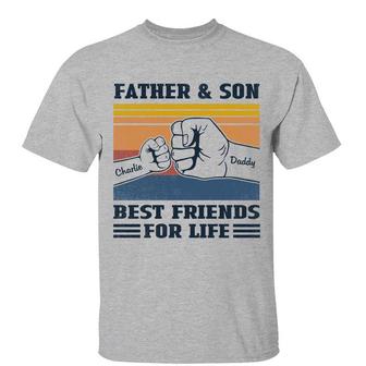 Father & Son Daughter Best Friends Fist Bump Custom T-Shirt - Thegiftio UK