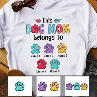 Personalized Dog Mom Belongs T Shirt - Thegiftio UK