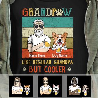 Personalized Cooler Dog Grandpa T Shirt - Thegiftio UK