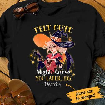 Personalized Witch Might Curse You Later Halloween T Shirt - Thegiftio UK