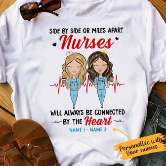 Personalized Nurse Friends Side By Side T Shirt - Thegiftio UK