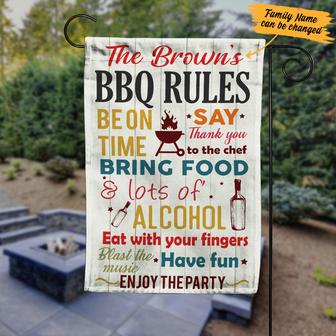Personalized BBQ Rules Garden Flag for Garden Lovers - Thegiftio UK
