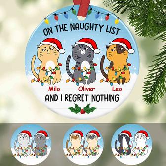 Personalized Cats Regret Nothing Christmas Ornament - Thegiftio UK