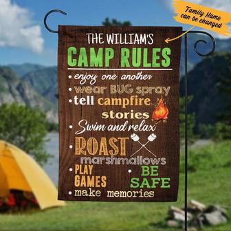 Personalized Camping Rules Garden Flag for Campers - Thegiftio UK