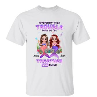 Trouble Together Mermaid Besties Custom T-Shirt - Thegiftio UK