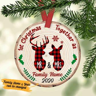 Personalized Deer Hunting Couple First Christmas Ornament - Thegiftio
