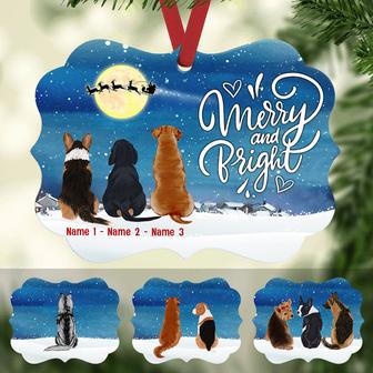 Personalized Dog Watching Santa Merry Benelux Ornament - Thegiftio UK