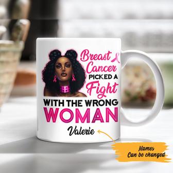Personalized BWA Breast Cancer Picked A Fight Mug - Thegiftio UK