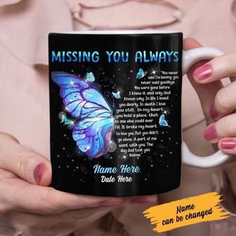 Personalized Memorial Butterfly Mom Dad Mug - Thegiftio UK