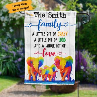 Personalized Elephant Family Garden Flag for Families - Thegiftio UK