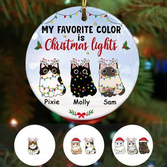 Personalized Favorite Color Cat Christmas Ornament - Thegiftio UK