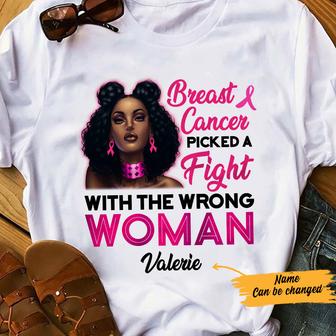 Personalized BWA Breast Cancer Picked A Fight T Shirt - Thegiftio UK