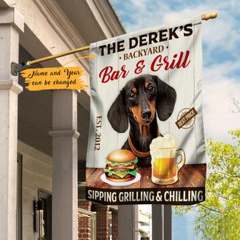 Personalized Dachshund Dog Garden Flag for Pet Lovers - Thegiftio UK