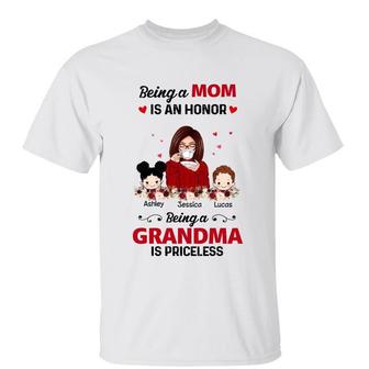 Being Mom Honor Being Grandma Custom T-Shirt - Gift for Mom - Thegiftio UK