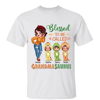 Blessed To Be Called Grandmasaurus Custom T-Shirt - Thegiftio UK