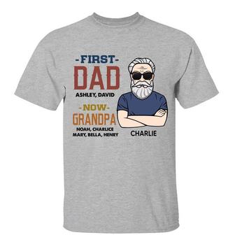 First Dad Now Grandpa Personalized T-Shirt - Grandpa Gift - Thegiftio UK