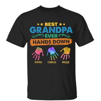Best Dad Ever Hands Down Custom T-Shirt - Father's Day Gift - Thegiftio UK