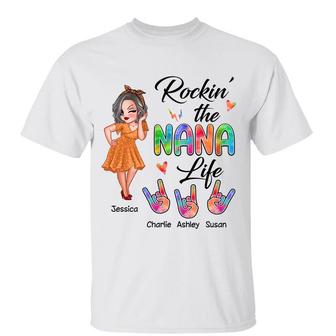 Grandma Handprint Sassy Girl Custom T-Shirt - Grandma Gift - Thegiftio UK