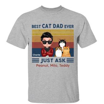Best Cat Dad Doll Man Fluffy Cat Retro Custom Shirt - Thegiftio UK